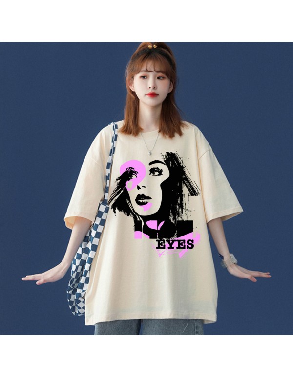 Fashion Girl Beige Kurzarm-T-Shirts für Damen und...