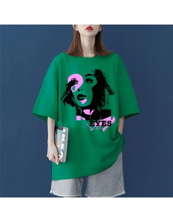 Fashion Girl Green Kurzarm-T-Shirts für Damen und...