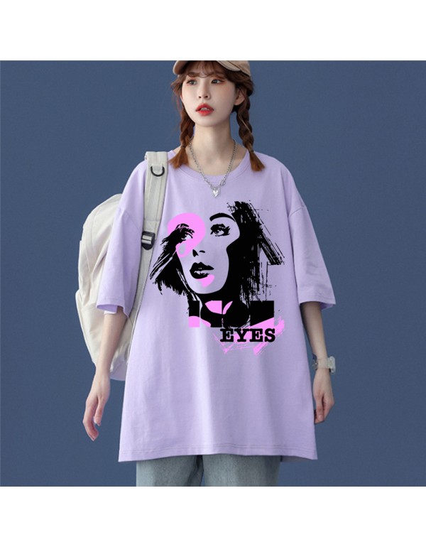 Fashion Girl Purple Kurzarm-T-Shirts für Damen un...