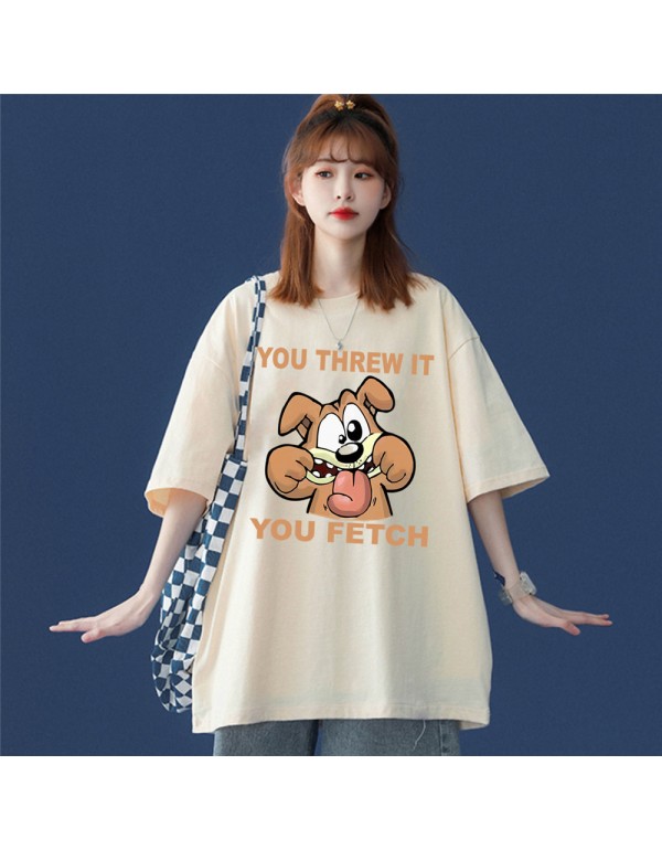 Dog Beige Kurzarm-T-Shirts für Damen und Herren, ...