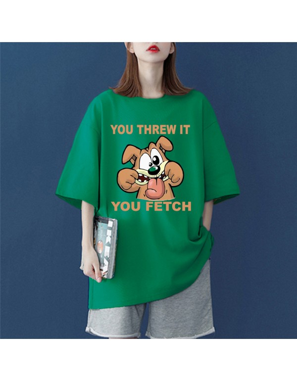 Dog Green Kurzarm-T-Shirts für Damen und Herren, ...