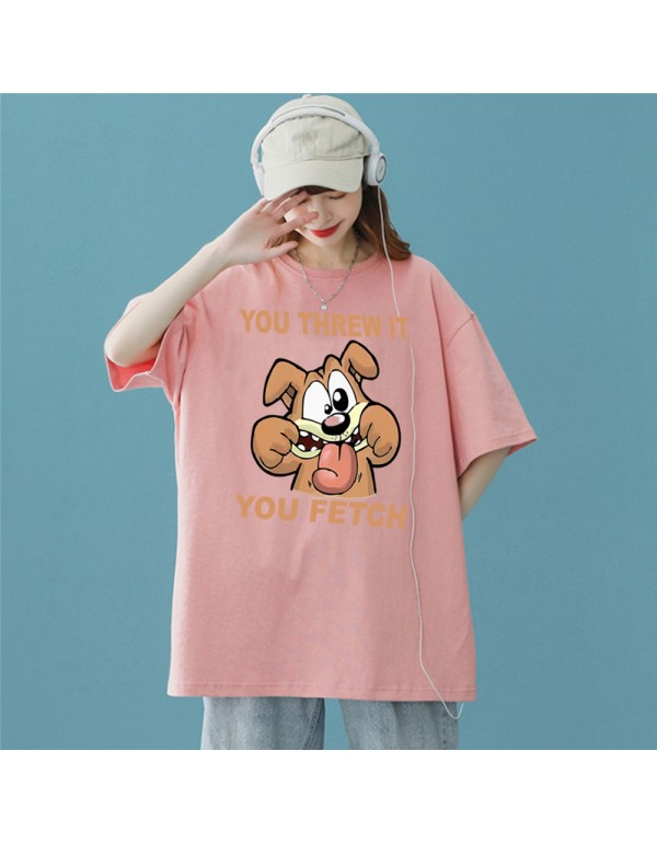 Dog Pink Kurzarm-T-Shirts für Damen und Herren, m...
