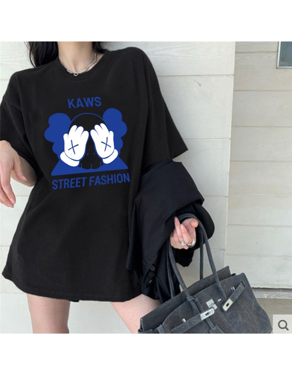KAWS 2 Kurzarm-T-Shirts für Damen und Herren, modisch bedruckte japanische Luxus-Tops