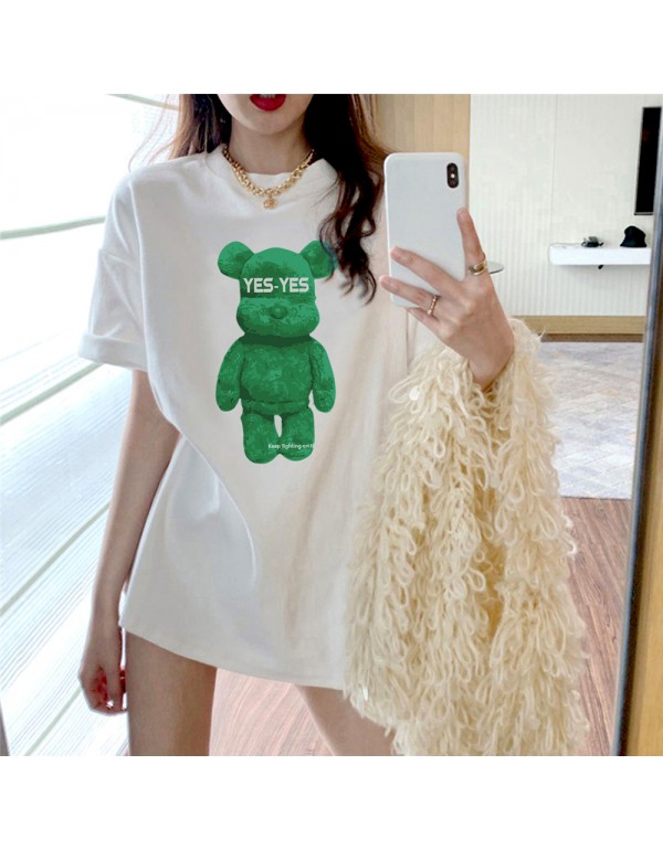 3D Green Bears 2 Kurzarm-T-Shirts für Damen und Herren, modisch bedruckte japanische Luxus-Tops