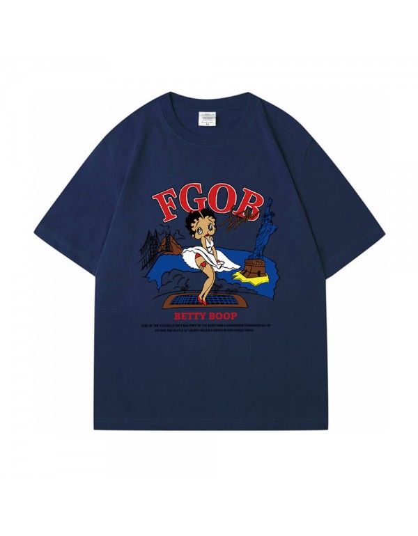 Betty Boop 2 Kurzarm-T-Shirts für Damen und Herre...