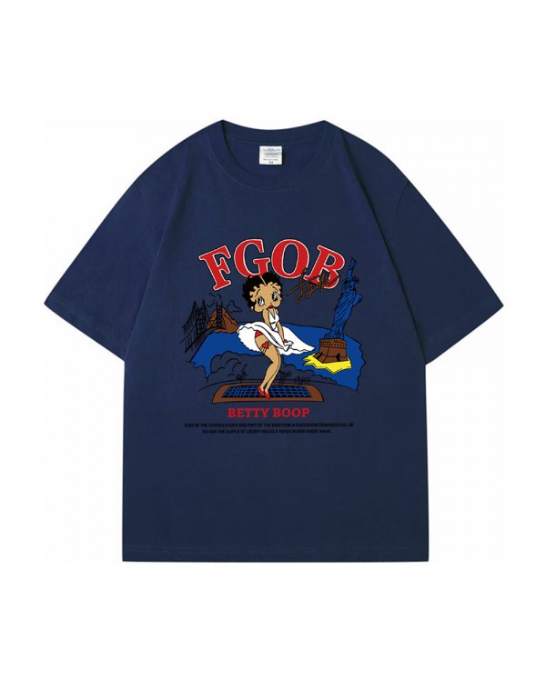 Betty Boop 2 Kurzarm-T-Shirts für Damen und Herre...