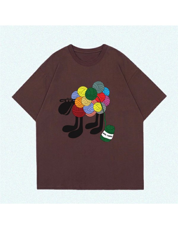 Shaun the Sheep 4 Kurzarm-T-Shirts für Damen und Herren, modisch bedruckte japanische Luxus-Tops