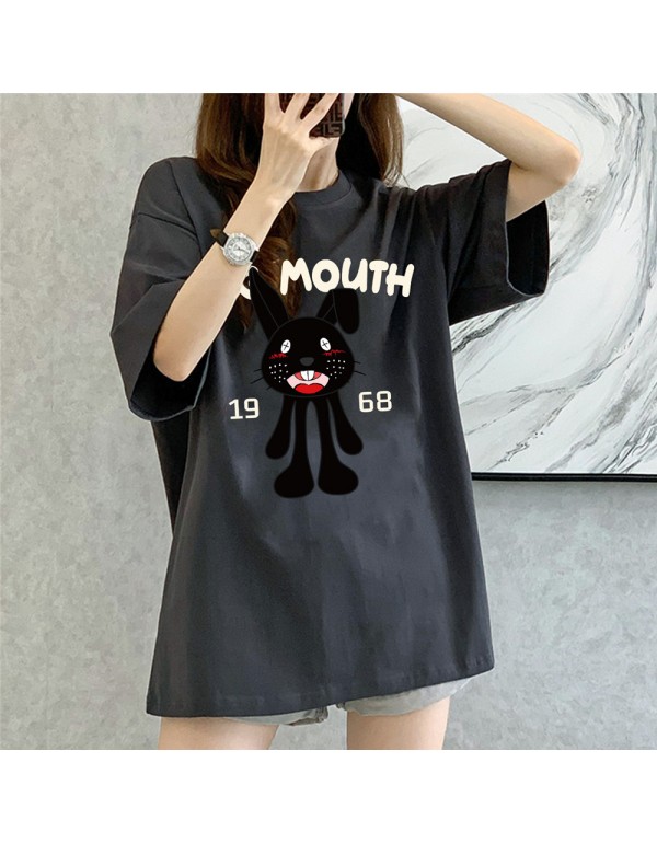 Crazy Black Rabbit 4 Kurzarm-T-Shirts für Damen u...