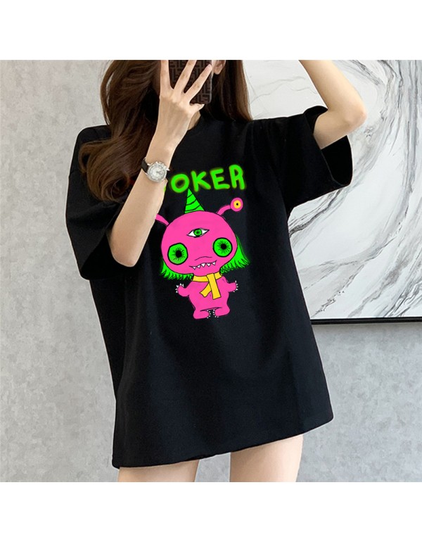 Pink Monster Looker 1 Kurzarm-T-Shirts für Damen ...