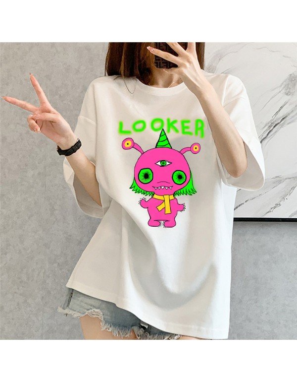 Pink Monster Looker 2 Kurzarm-T-Shirts für Damen ...
