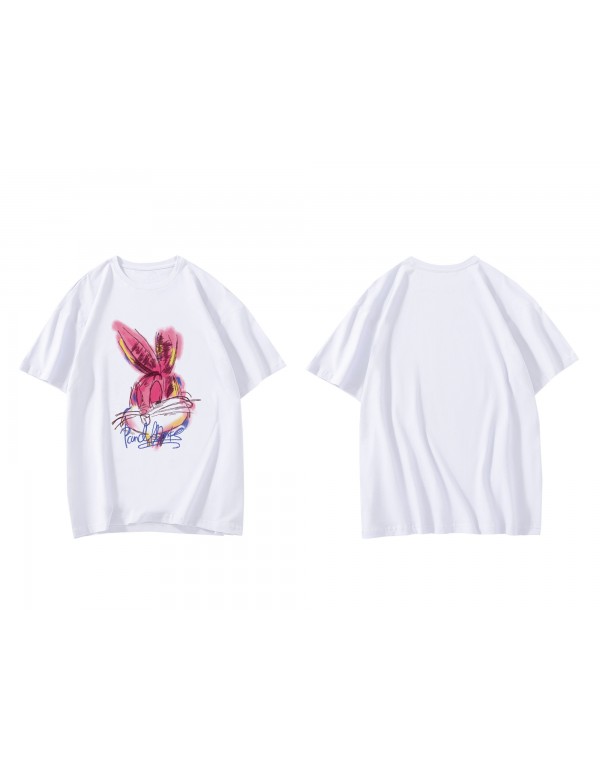 Watercolor Graffiti Rabbit 1 Kurzarm-T-Shirts für...