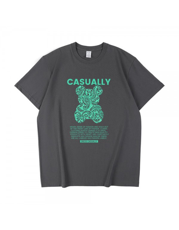 CASUALLY Bear 5 Kurzarm-T-Shirts für Damen und He...