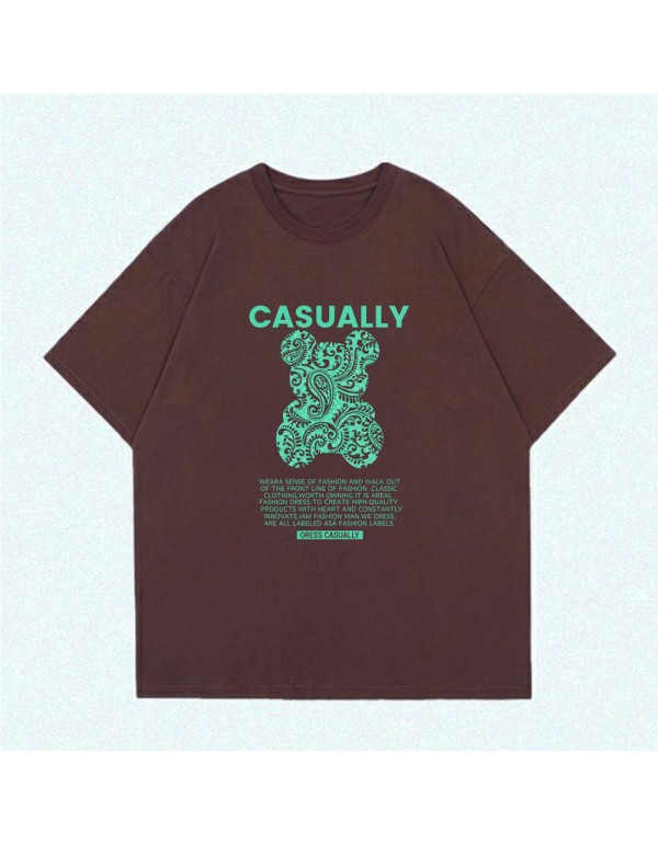 CASUALLY Bear 6 Kurzarm-T-Shirts für Damen und He...