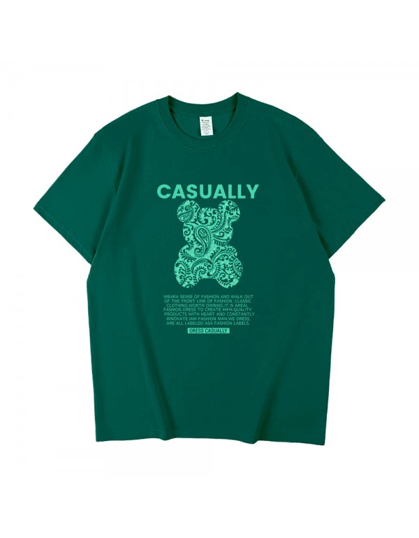 CASUALLY Bear 7 Kurzarm-T-Shirts für Damen und He...