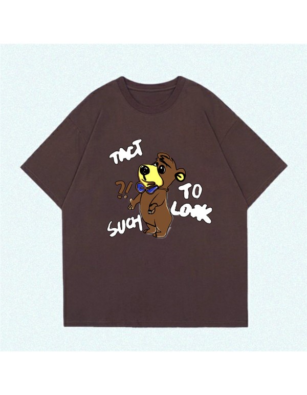 Cute Bear 6 Kurzarm-T-Shirts für Damen und Herren, modisch bedruckte japanische Luxus-Tops