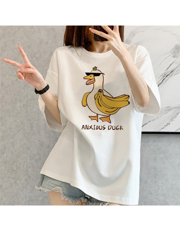 ANXIOUS Duck 1 Kurzarm-T-Shirts für Damen und Herren, modisch bedruckte japanische Luxus-Tops