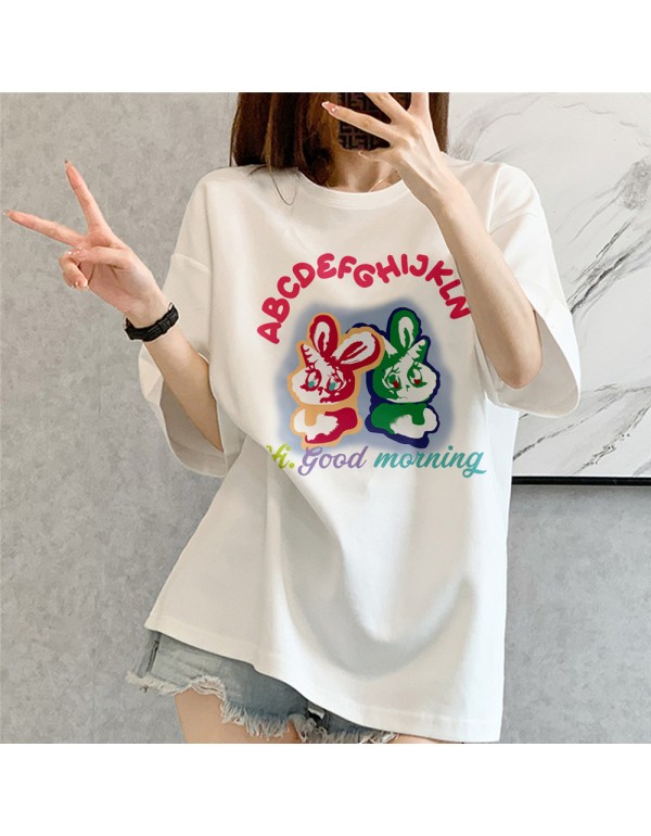 Honey Rabbit 1 Kurzarm-T-Shirts für Damen und Herren, modisch bedruckte japanische Luxus-Tops