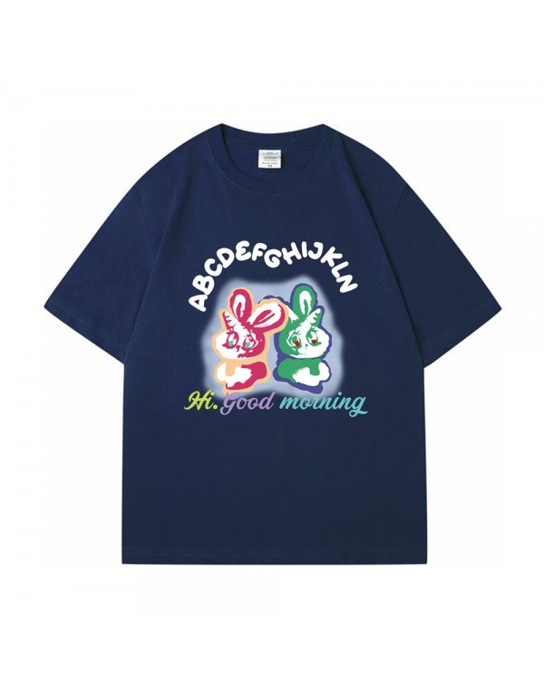 Honey Rabbit 2 Kurzarm-T-Shirts für Damen und Herren, modisch bedruckte japanische Luxus-Tops