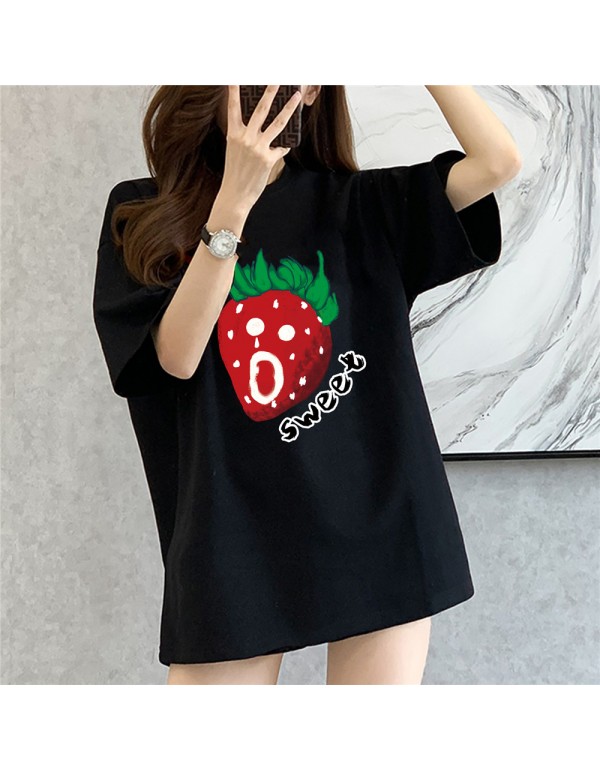 Sweet Strawberry 3 Kurzarm-T-Shirts für Damen und Herren, modisch bedruckte japanische Luxus-Tops